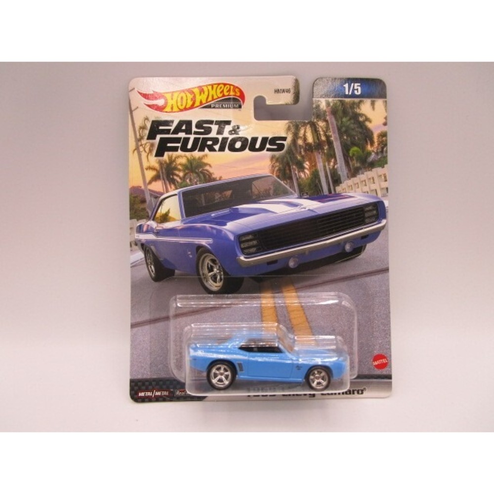 Hot Wheels Premium Fast & Furious 1969 Chevy Camaro 1/5 Diecast Car Real Riders